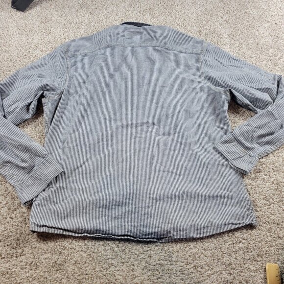 Wrangler Shirt Mens 2XL Blue Stripe Western Pearl Snap Cowboy Rodeo Denim Look - Picture 5 of 6